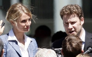 Cameron Diaz and Seth Rogan Film "The Green hornet" in LA